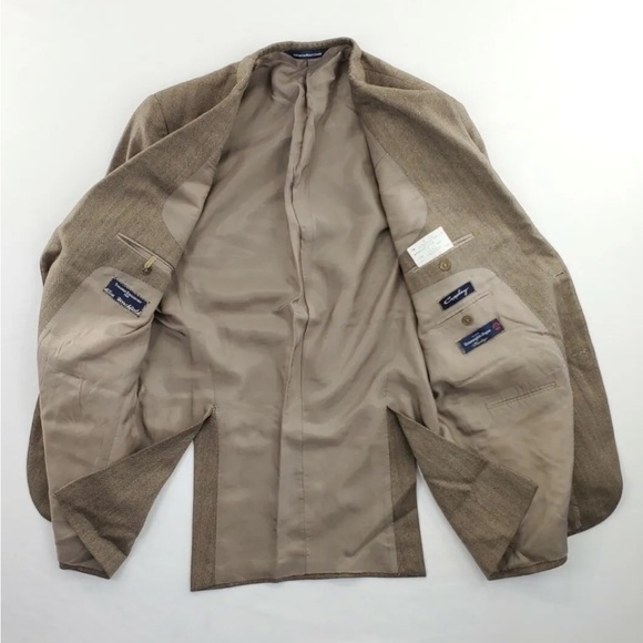 Coppley Zegna Bocelli Sport Coat Brown Herringbone Wool Modern Bespoke Vent 42T - Picture 10 of 16